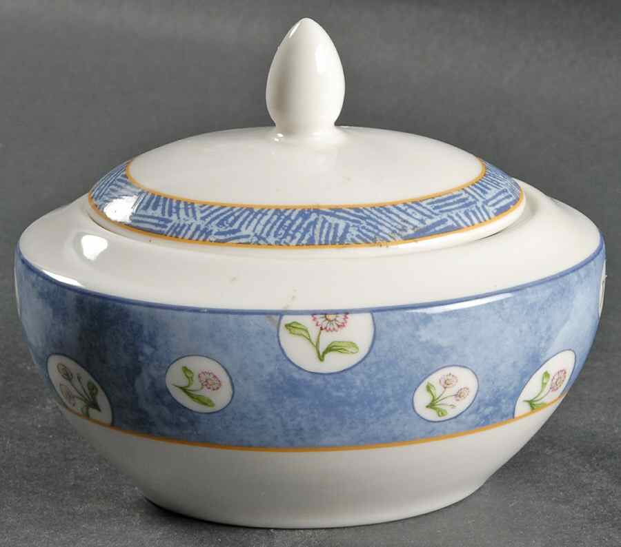 Denim Daisy Sugar Bowl & Lid by Royal Doulton-1