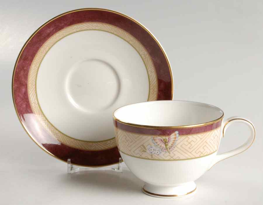 Rosewood Footed Cup & Saucer Set by Royal Doulton-1
