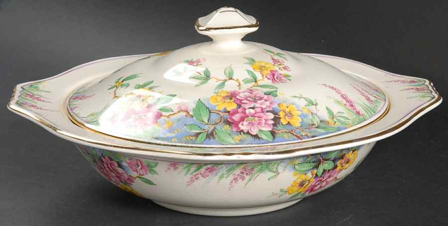 Cherry Blossom Round Covered Vegetable by Royal Winton-1
