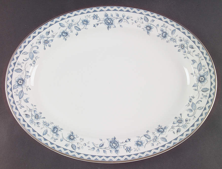 Josephine Platinum 16" Oval Serving Platter by Royal Doulton-1