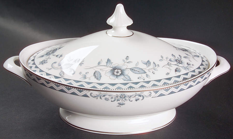 Josephine Platinum Oval Covered Vegetable by Royal Doulton-1