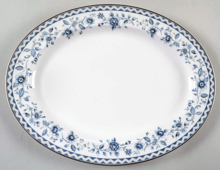 Josephine Platinum 15" Oval Serving Platter by Royal Doulton-1