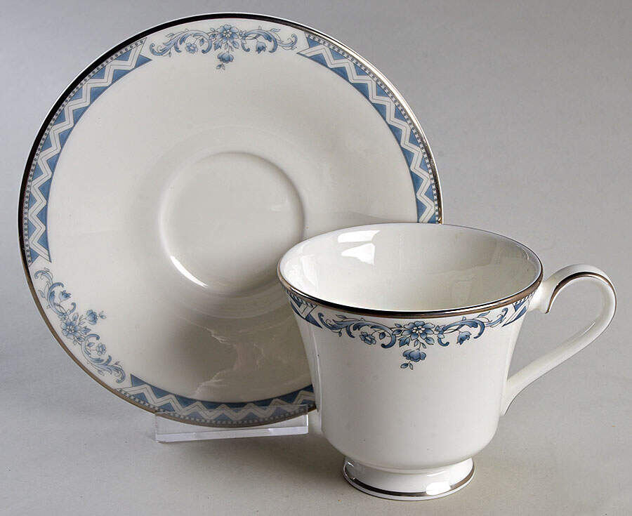 Josephine Platinum Footed Cup & Saucer Set by Royal Doulton-1