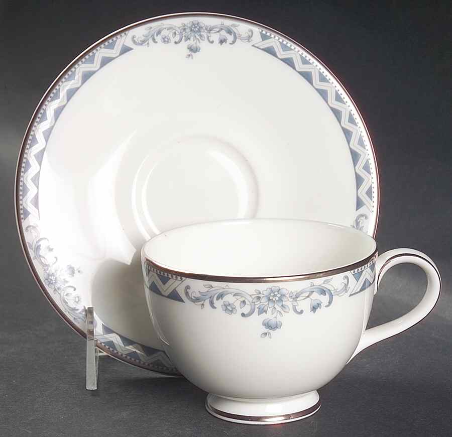 Josephine Platinum Footed Cup & Saucer Set by Royal Doulton-1