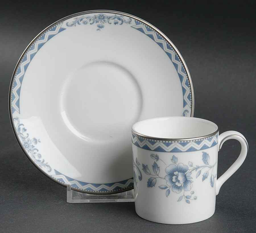 Josephine Platinum Espresso Cup and Saucer Set by Royal Doulton-1