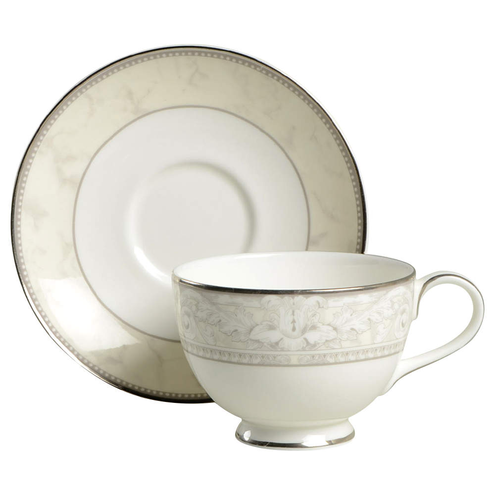 Naples Platinum Footed Cup & Saucer Set by Royal Doulton-1