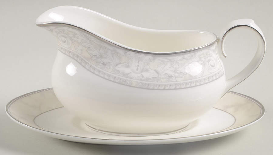 Naples Platinum Gravy Boat & Underplate by Royal Doulton-1