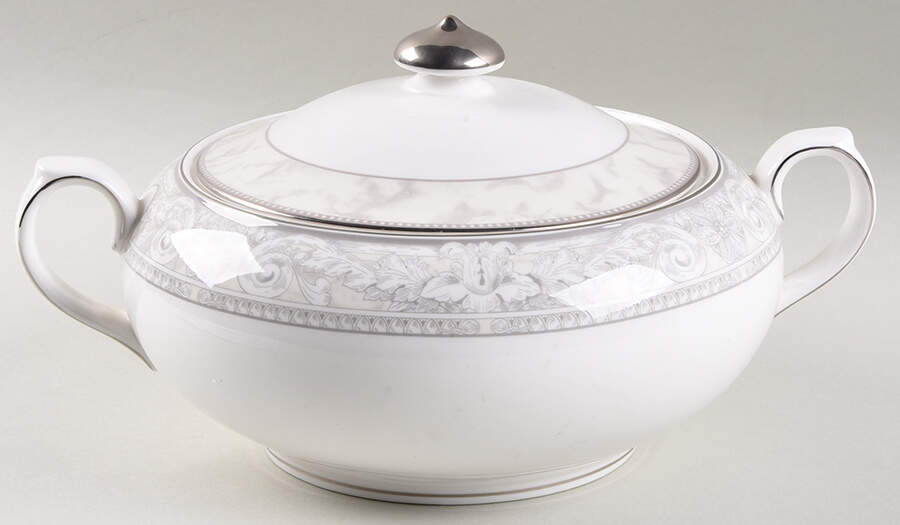 Naples Platinum Round Covered Vegetable by Royal Doulton-1