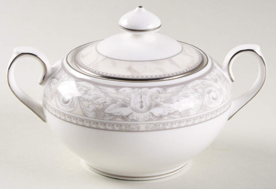 Naples Platinum Sugar Bowl & Lid by Royal Doulton-1