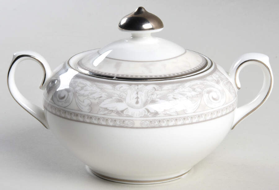 Naples Platinum Sugar Bowl & Lid by Royal Doulton-1