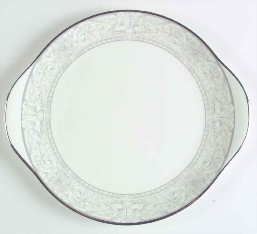 Naples Platinum Handled Cake Plate by Royal Doulton-1