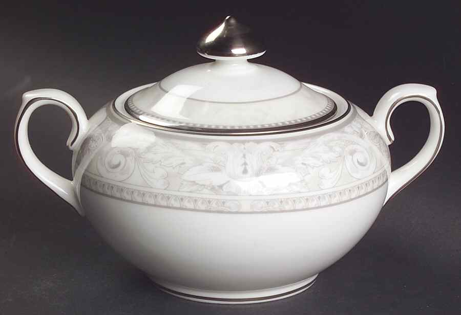 Naples Platinum Sugar Bowl & Lid by Royal Doulton-1