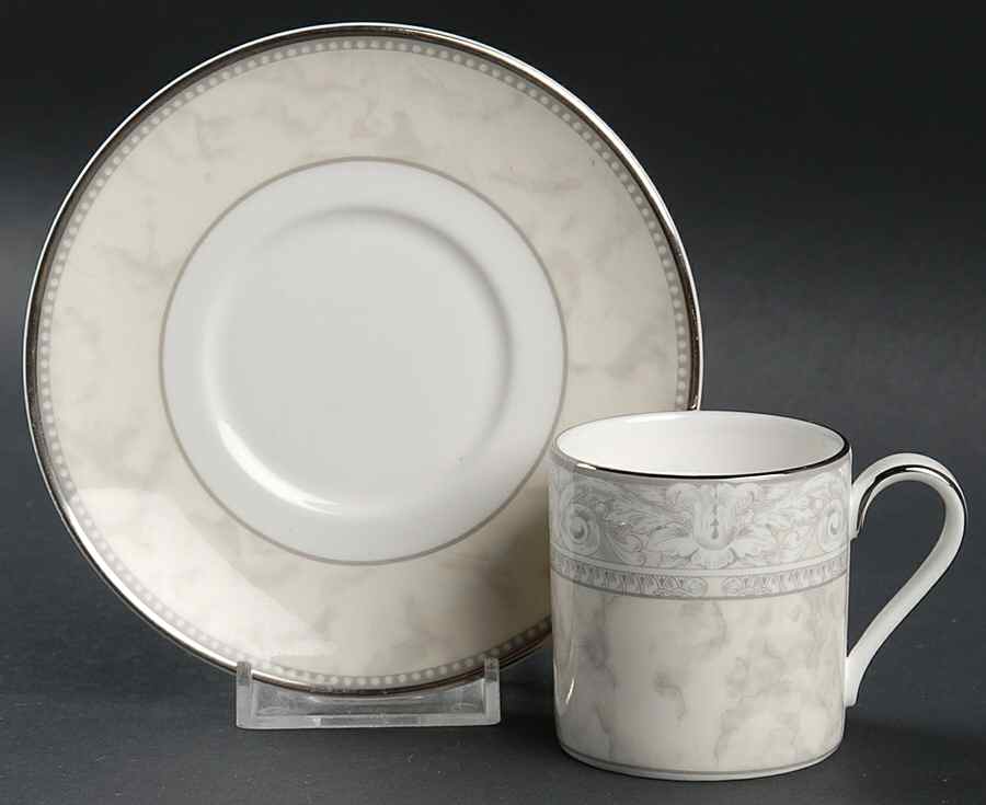 Naples Platinum Espresso Cup and Saucer Set by Royal Doulton-1