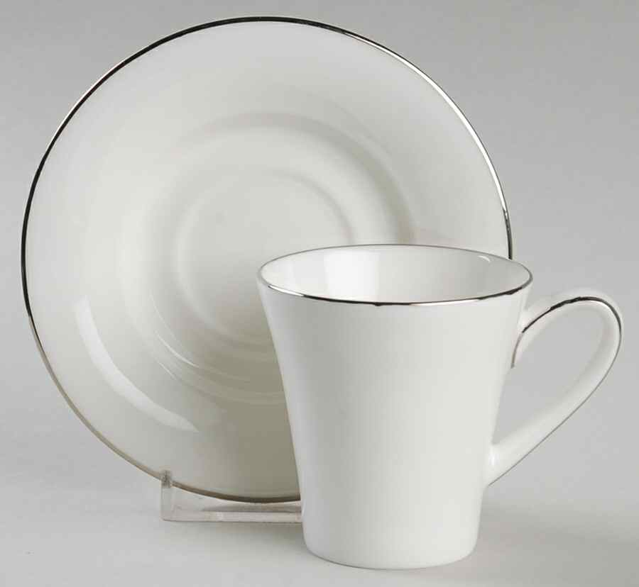 Fusion Platinum Flat Demitasse Cup & Saucer Set by Royal Doulton-1