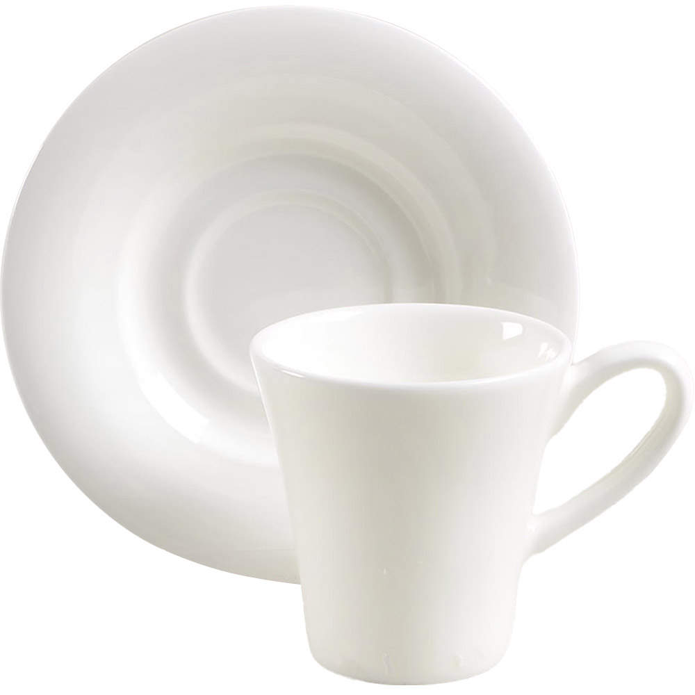 Fusion White Flat Demitasse Cup & Saucer Set by Royal Doulton-1