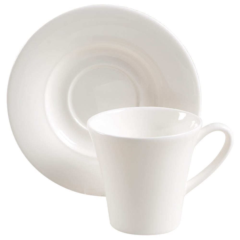 Fusion White Flat Cup & Saucer Set by Royal Doulton-1