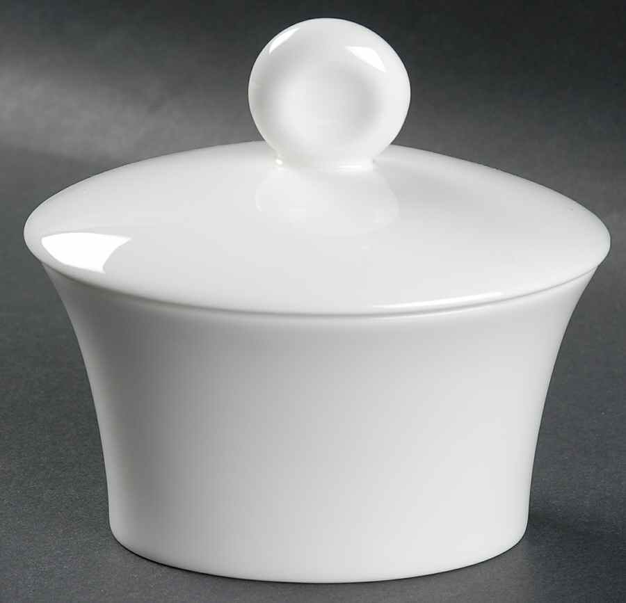 Fusion White Sugar Bowl & Lid by Royal Doulton-1