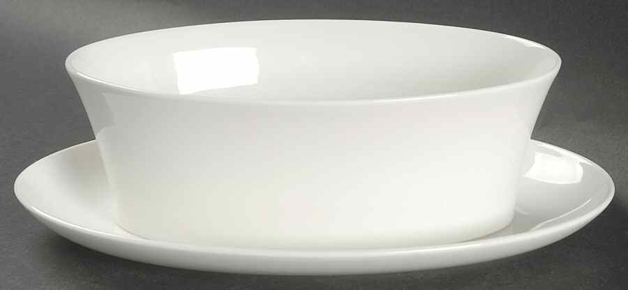 Fusion White Gravy Boat & Underplate/Relish by Royal Doulton-1