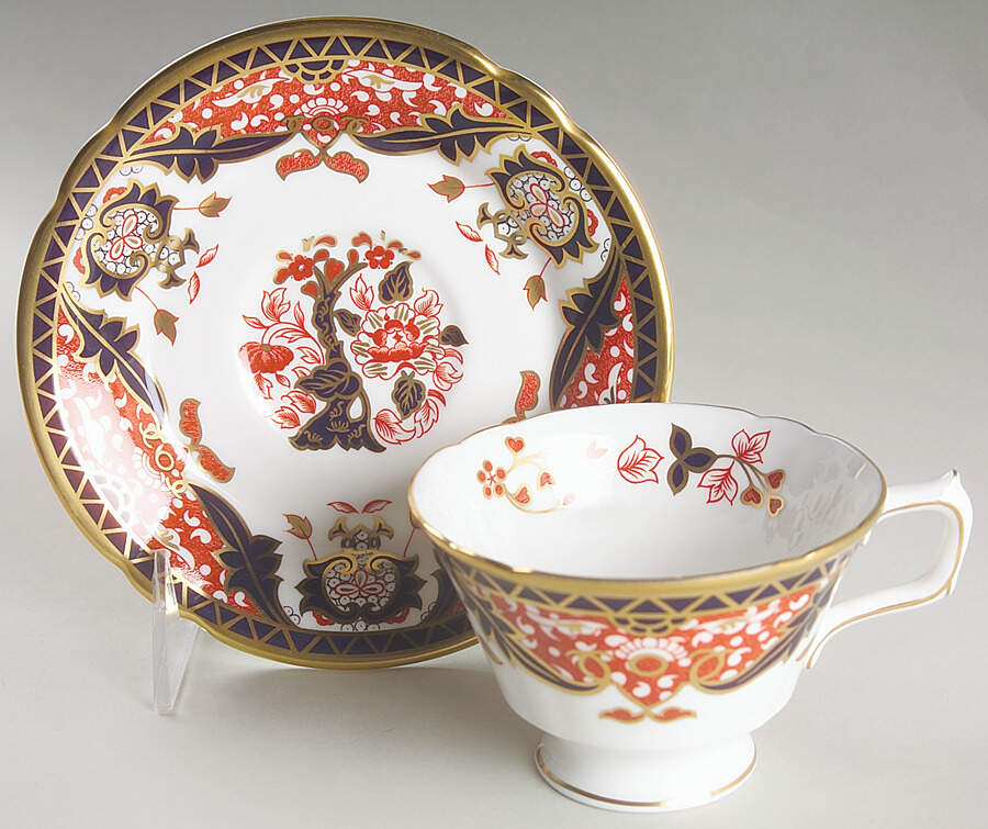 Derby Japan Footed Cup & Saucer Set by Royal Crown Derby-1