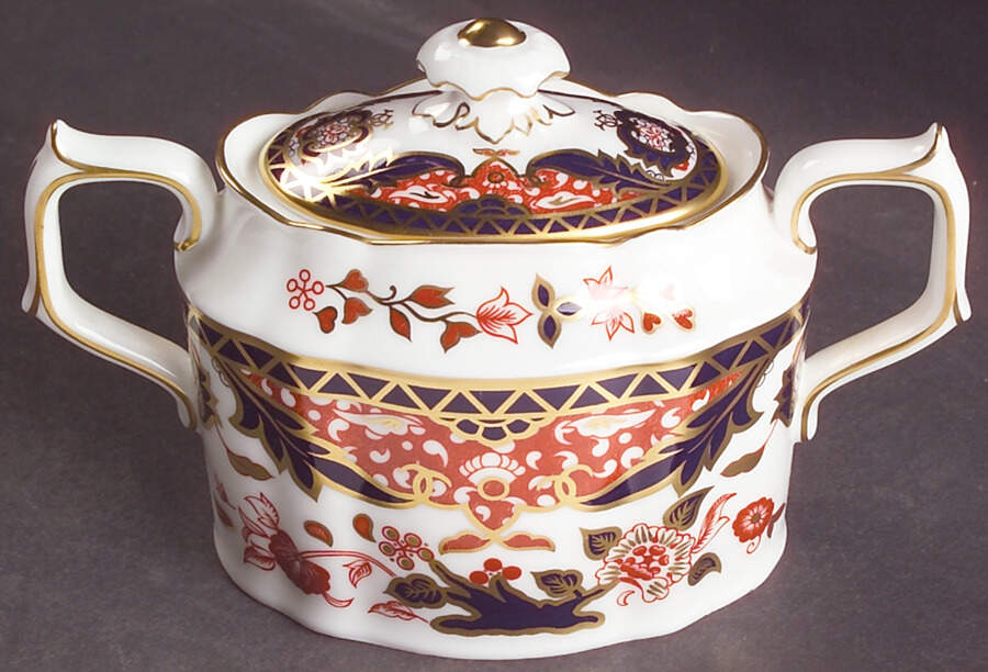 Derby Japan Sugar Bowl & Lid by Royal Crown Derby-1