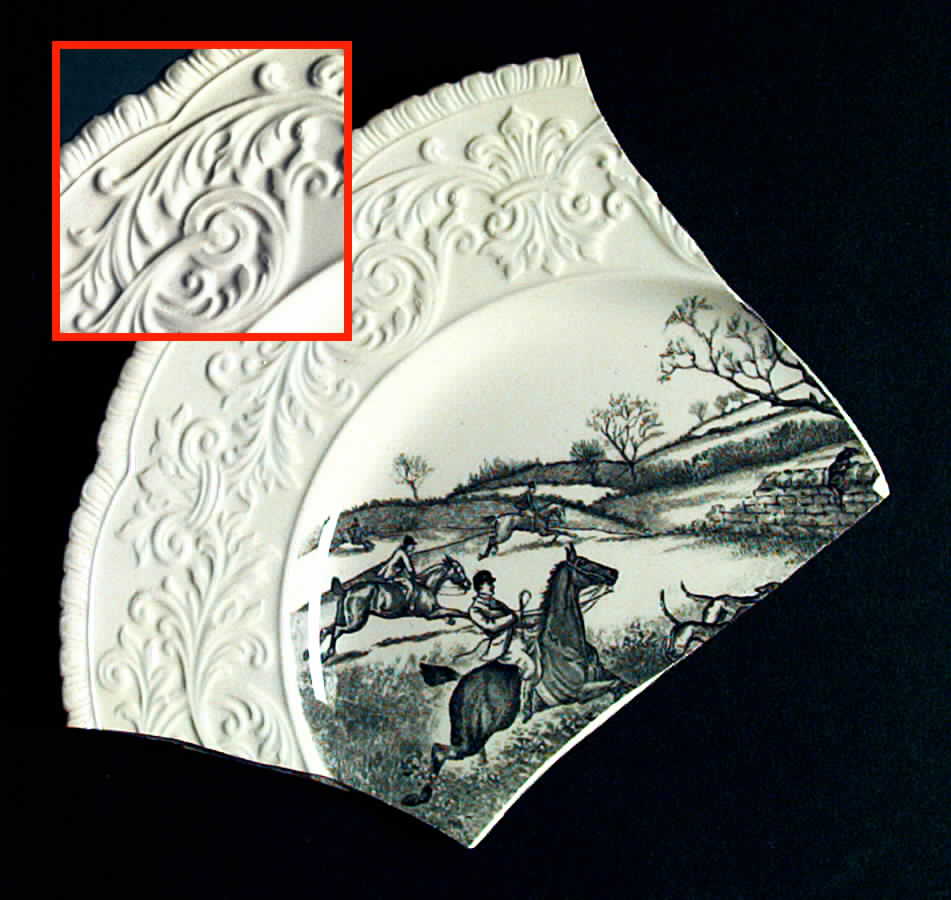 Hunt Black (Embossed Scroll Border) Dinner Plate by Royal Cauldon-1