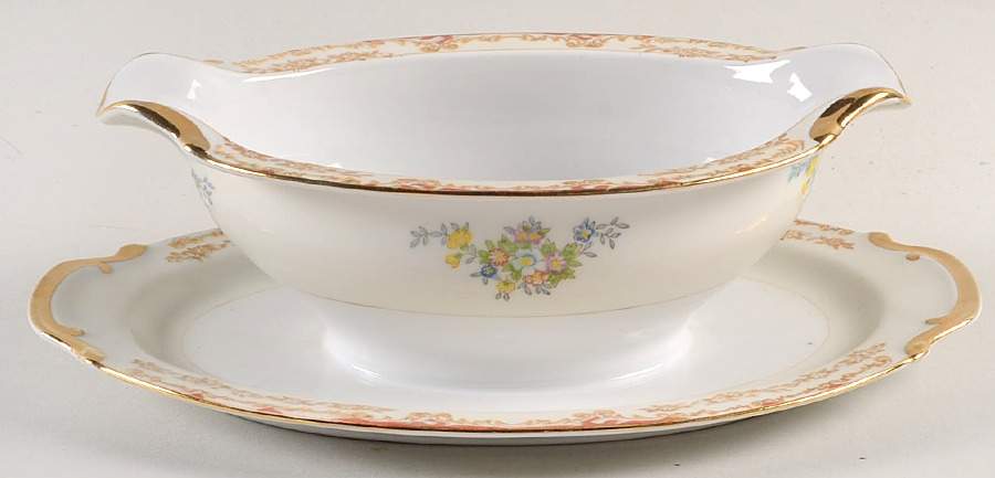 RCJ8 Gravy Boat with Attached Underplate by Royal China Japan-1