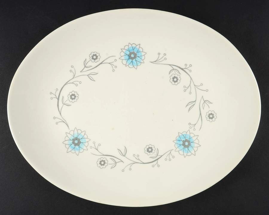 Blue Meadow 13" Oval Serving Platter by Royal (USA)-1
