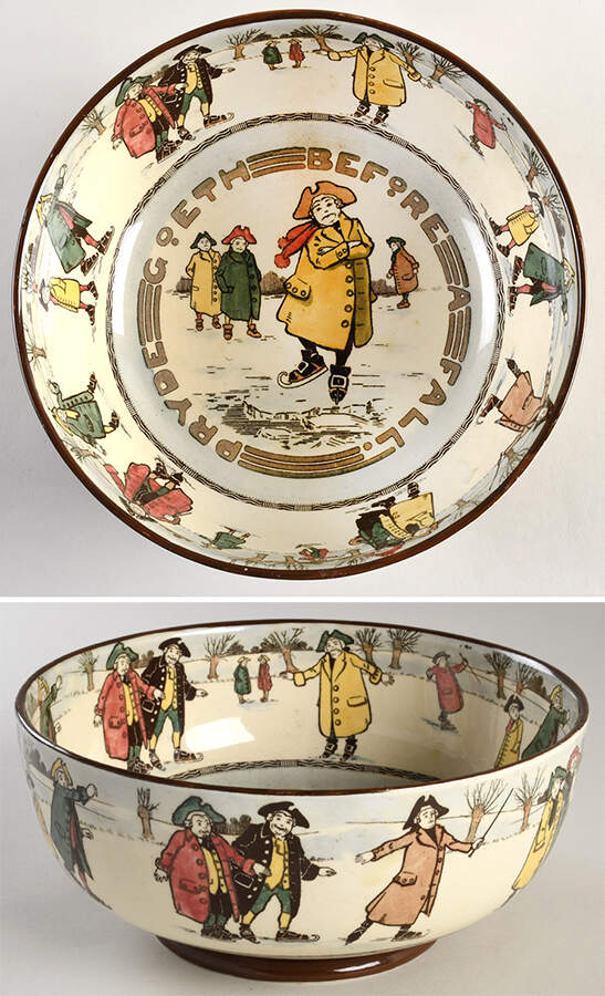 Skating 9" Round Vegetable Bowl by Royal Doulton-1