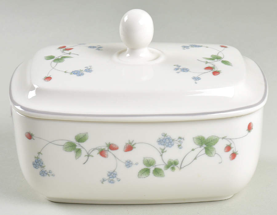Strawberry Fayre Red 1/4 Lb Covered Butter by Royal Doulton-1