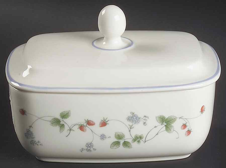 Strawberry Fayre Red 1/4 Lb Covered Butter by Royal Doulton-1
