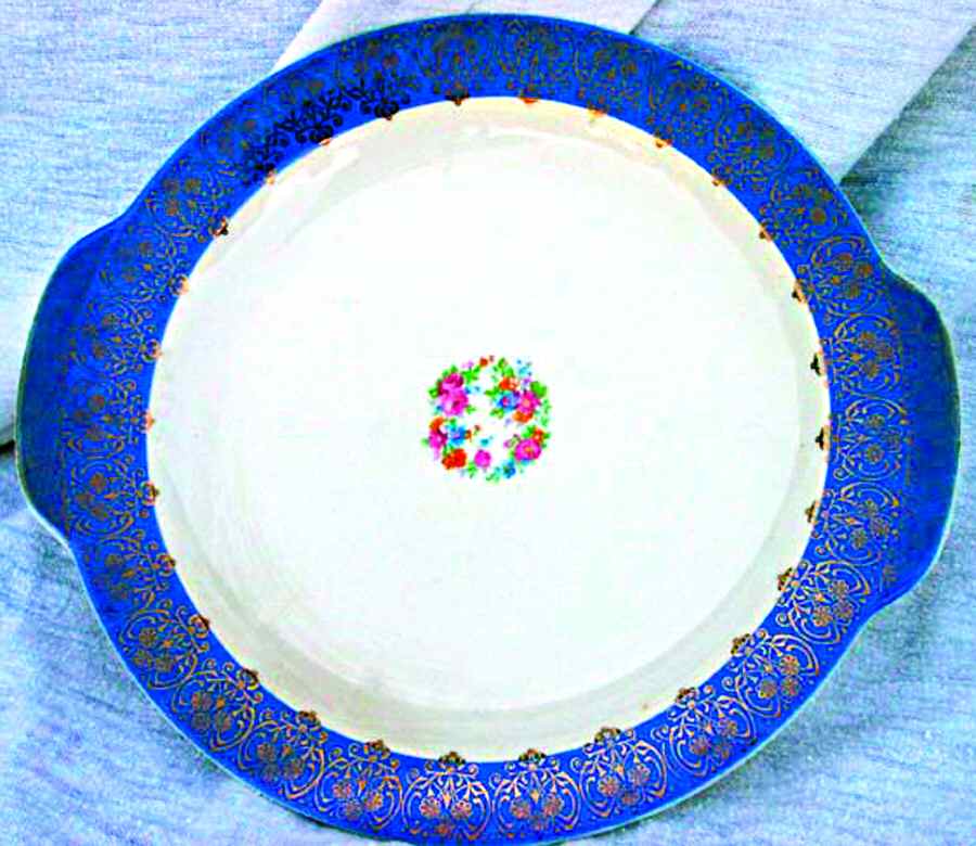 Blue Star Handled Cake Plate by Royal (USA)-1