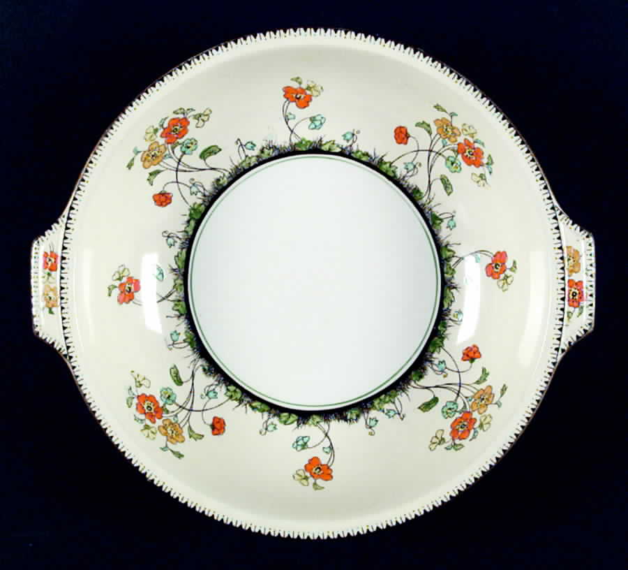 Spring (Orange, Yellow Flowers) 9" Round Vegetable Bowl by Royal Winton-1