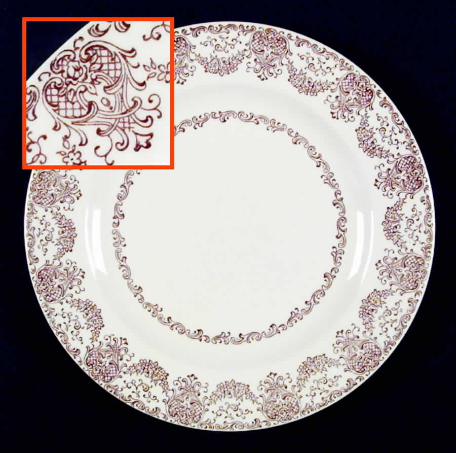 RYL75 Brown Luncheon Plate by Royal (USA)-1