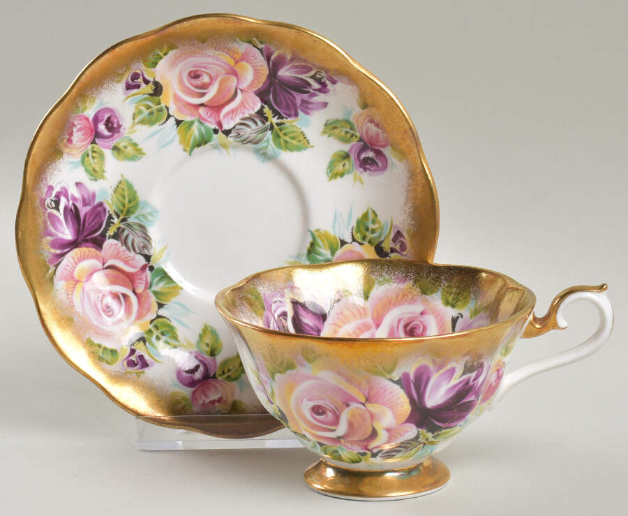 Summer Bounty Series Footed Cup & Saucer Set by Royal Albert-1