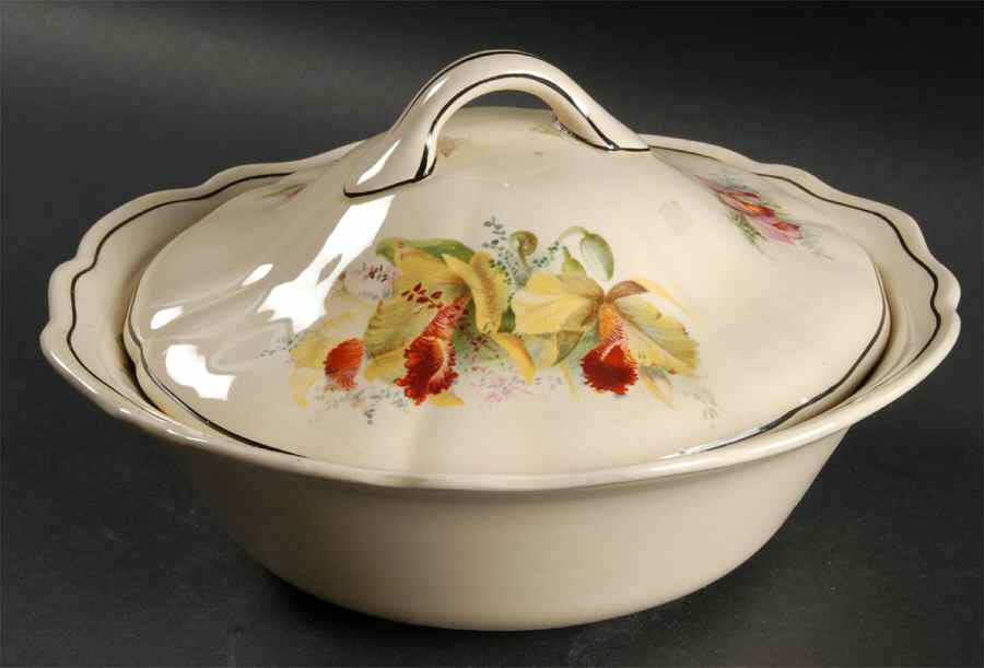 Orchid Round Covered Vegetable by Royal Doulton-1