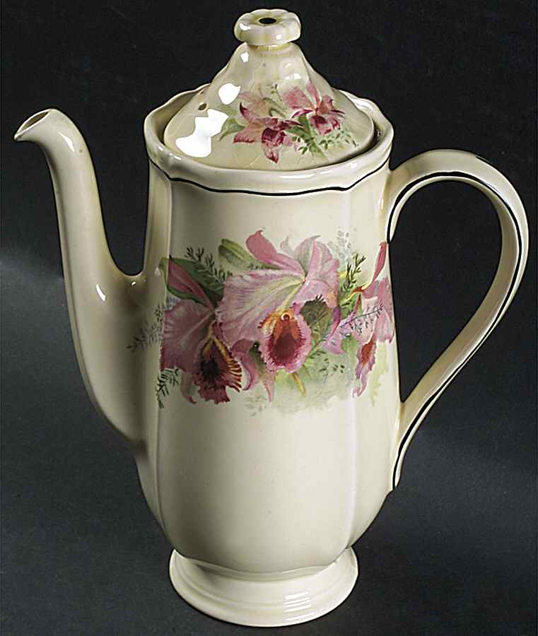 Orchid Coffee Pot & Lid by Royal Doulton-1
