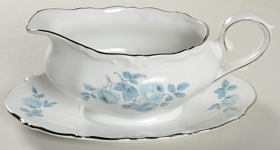 Summer Evening Gravy Boat with Attached Underplate by Royal M (Bavaria)-1