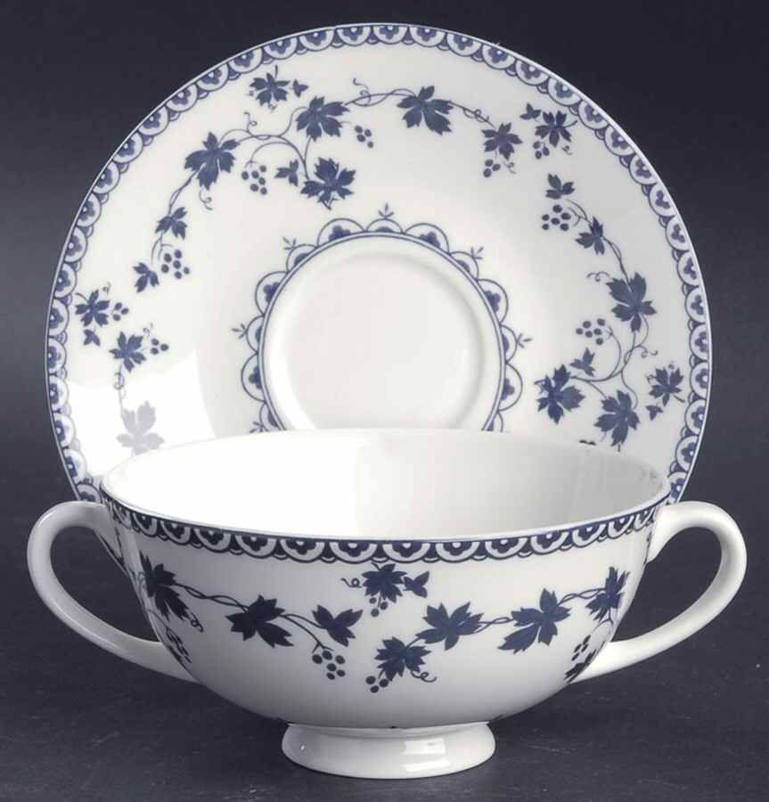 Yorktown Footed Cream Soup Bowl & Saucer Set by Royal Doulton-1