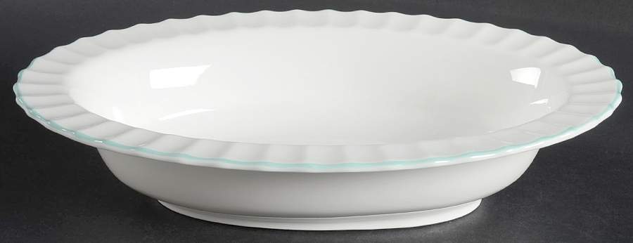 Warmstry Green 10" Oval Vegetable Bowl by Royal Worcester-1