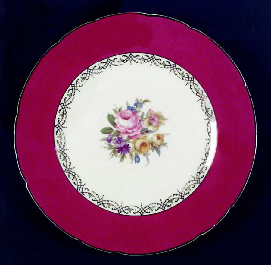 ROI27 Dinner Plate by Royal Ivory (Czech, Germany)-1