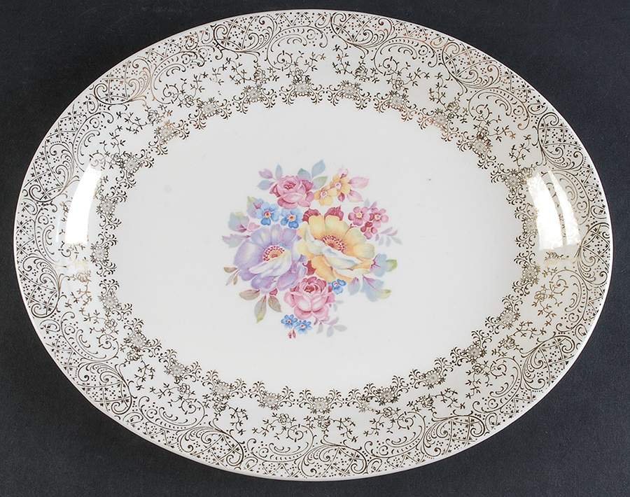 Royal Bouquet 11" Oval Serving Platter by Royal (USA)-1