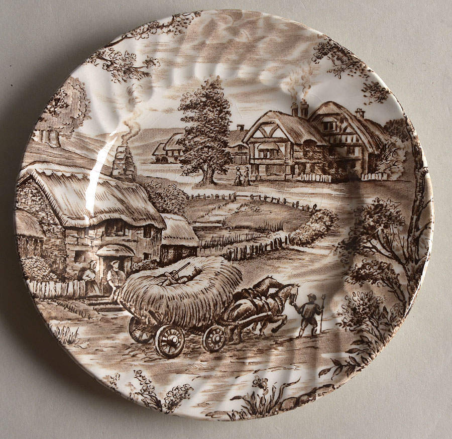 Hayride Brown Dessert/Pie Plate by Ridgway (Ridgways)-1