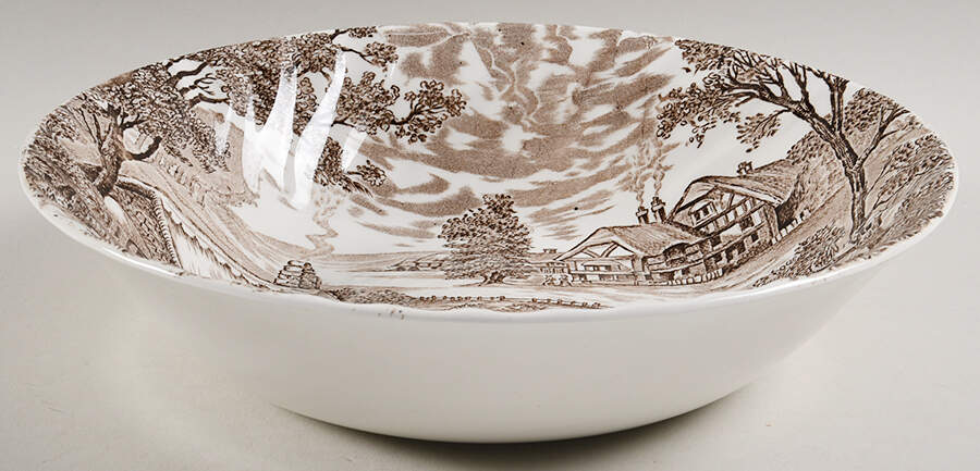 Hayride Brown 9" Round Vegetable Bowl by Ridgway (Ridgways)-1
