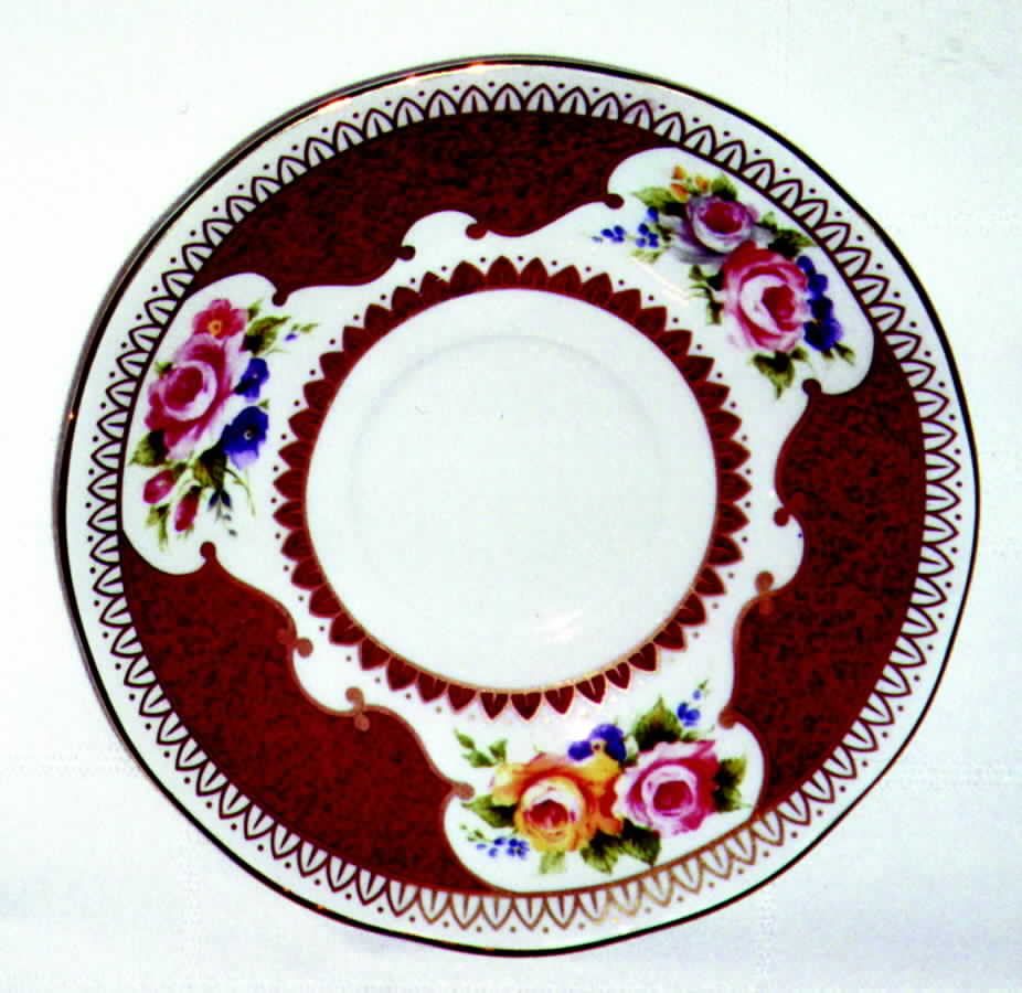 Langham Red Saucer by Rosina-Queens-1