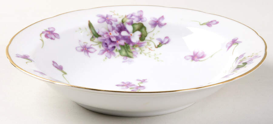 Spring Violets Rim Soup Bowl by Rossetti-1