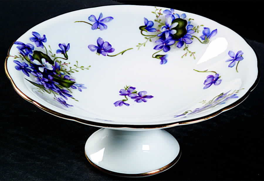 Spring Violets Round Compote (Height X Width) by Rossetti-1