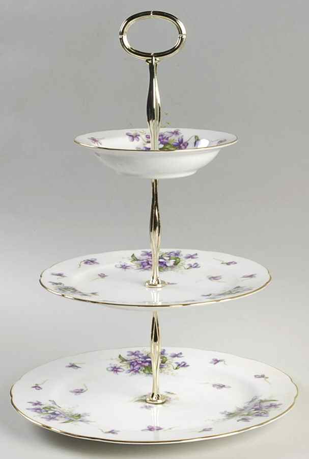 Spring Violets 3-Tiered Serving Tray (DP, SP, FR) by Rossetti-1