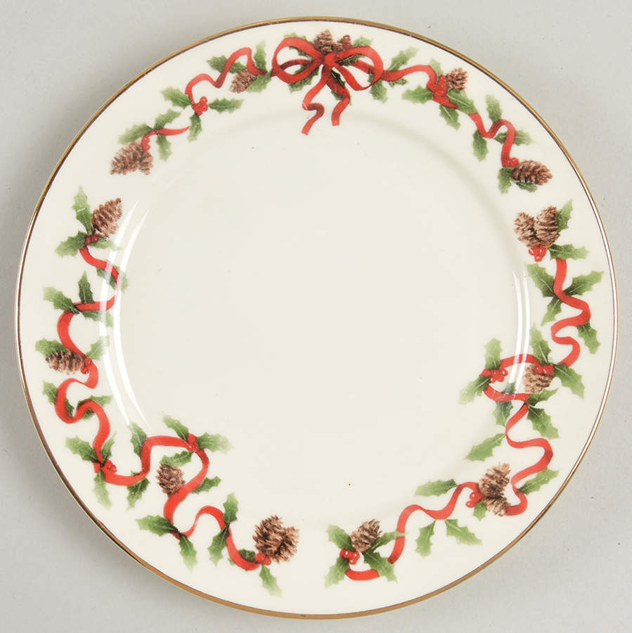 Holiday Ribbons Salad Plate by Retroneu-1
