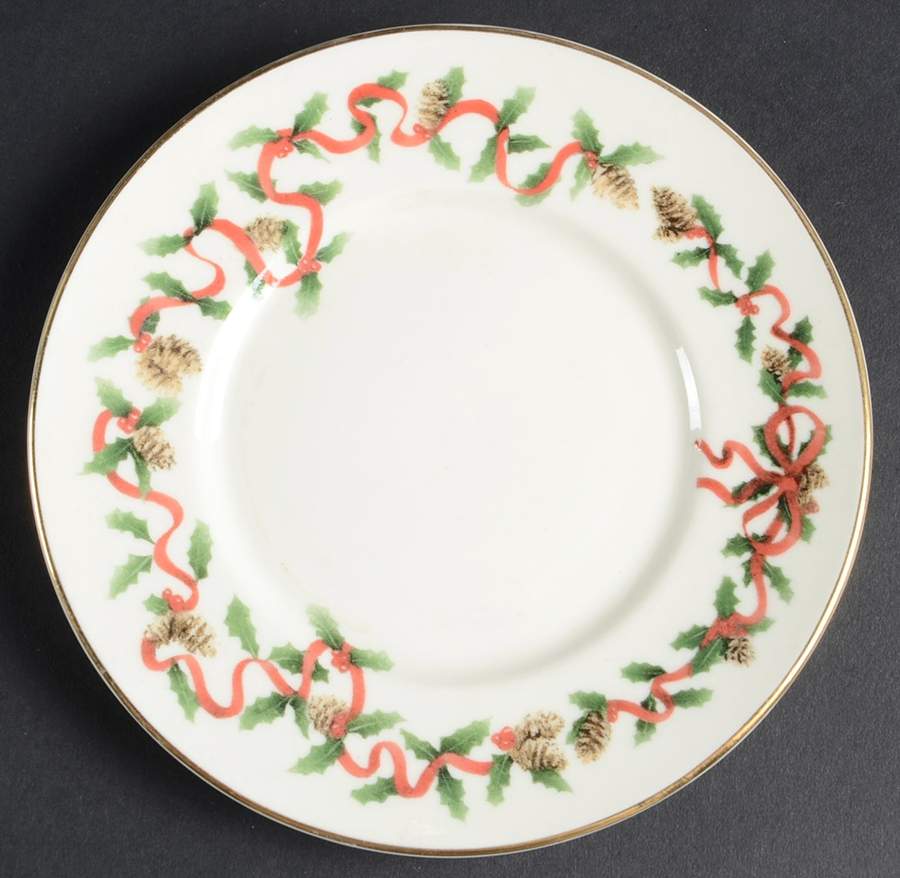 Holiday Ribbons Saucer by Retroneu-1