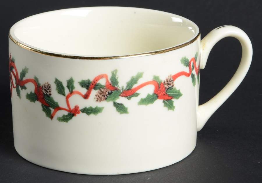 Holiday Ribbons Flat Cup by Retroneu-1